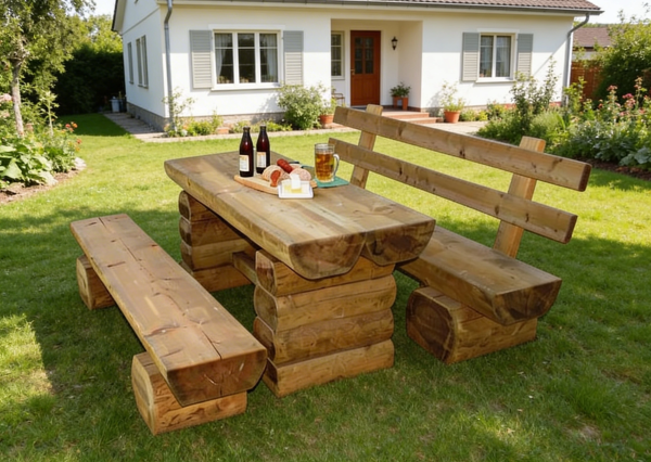 Baumstamm Bank Baumstamm Tisch Alpenland