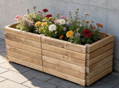 Blumenkasten Eiche & Buche rund  Klassischer Pflanzkbel | Kbler Holz